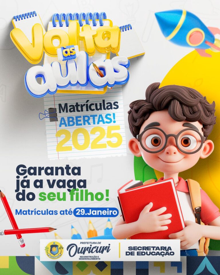 Ouricuri abre matrículas para escolas da rede municipal até 29 de janeiro