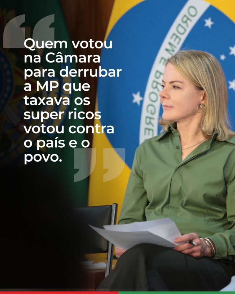 Gleisi Hoffmann sobre a MP do IOF: Ricos não querem pagar impostos