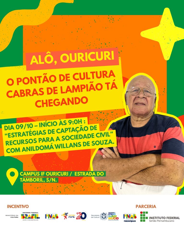 Nesta quinta-feira (09), o Campus Ouricuri do IFSertãoPE receberá oficina “Estratégias de captação de recursos para a sociedade civil”