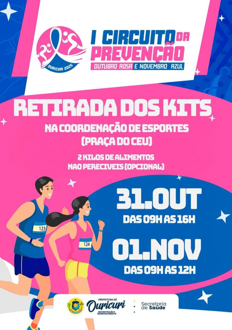 I Circuito de Corrida da Prevenção acontece neste sábado em Ouricuri; kits serão entregues a partir de sexta